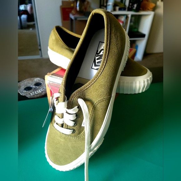 Vans Authentic 44L Olive Suede Sneakers - Picture 1 of 5
